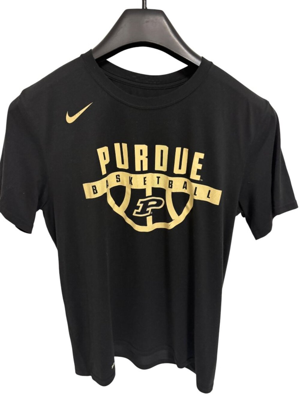 Nike Dri Fit Purdue Boilermakers Basketball SS Shirt Mens Size Large Black Gold